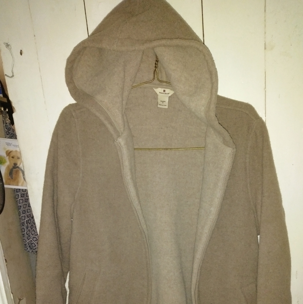 Woolrich women's hooded wool long coat